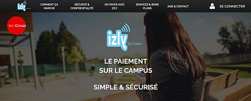 La page d'accueil du service Izly (c) Xpollens