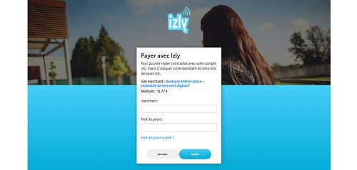 La confirmation du paiement via Izly d'un achat Web-to-Print