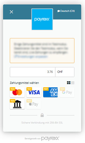 Start einer Payrexx-Zahlung während einer Web-to-Print-Bestellung