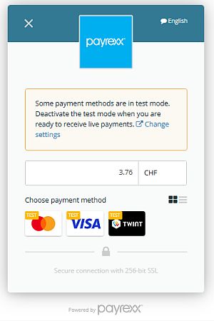 Starting a Payrexx payment during a Web-to-Print order