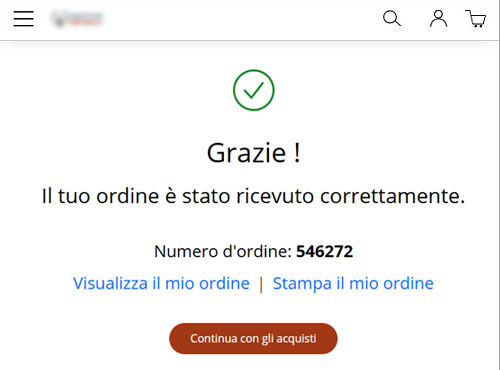 Conferma di un pagamento tramite Payrexx nel portale Web-to-Print XMPie StoreFlow