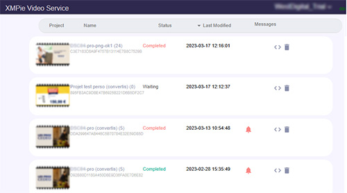 Le tableau de bord de XVS vu depuis un navigateur Internet